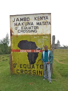 The Equator passes about 4 miles south of the town Nanyuki in Laikipia County, Kenya.