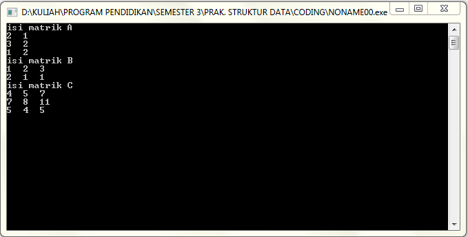 C Perkalian Dua Matrix Dimensi Banyak Bundet