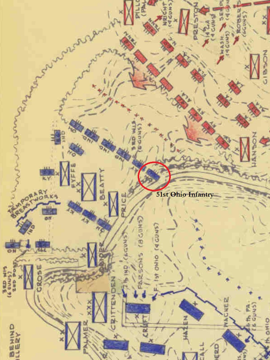 ed bearss map showing the location of the 51st ohio along the banks of stones river the regiment was struck by the veteran kentuckians of general roger w ed bearss map showing the location of the 51st ohio along the banks of stones river the regiment was struck by the veteran kentuckians of general roger w