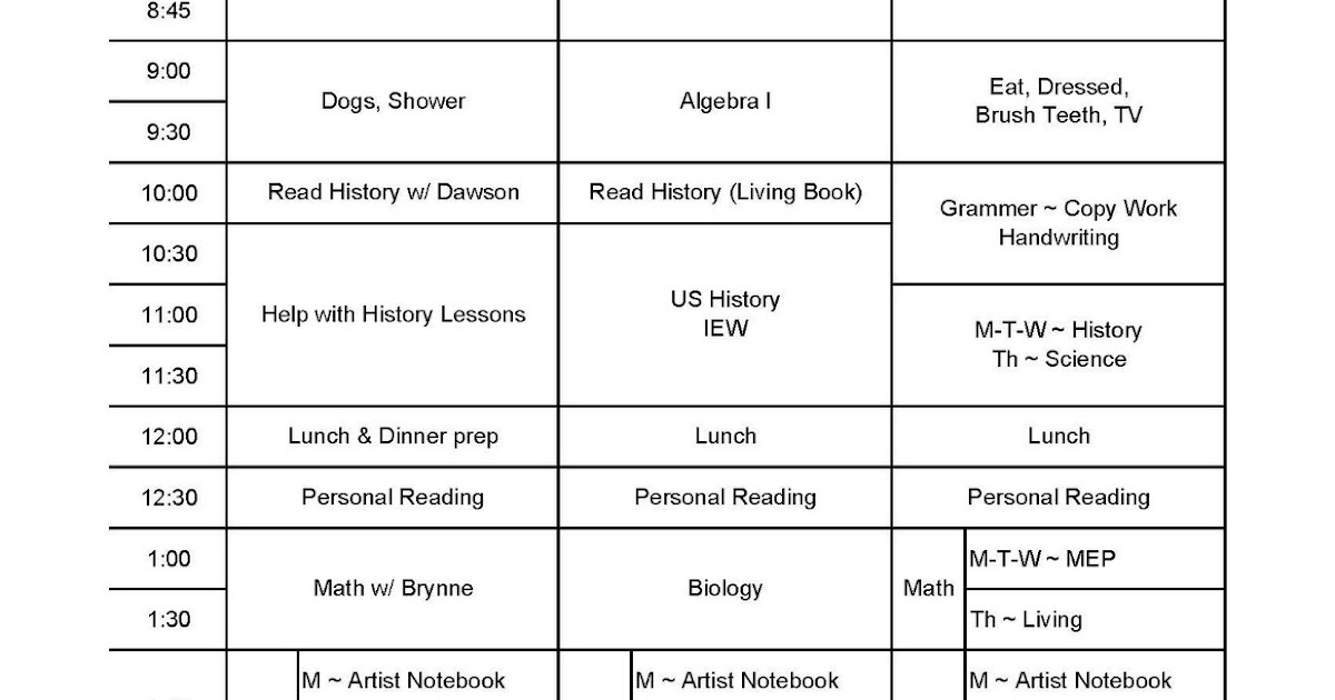 Our Schedule