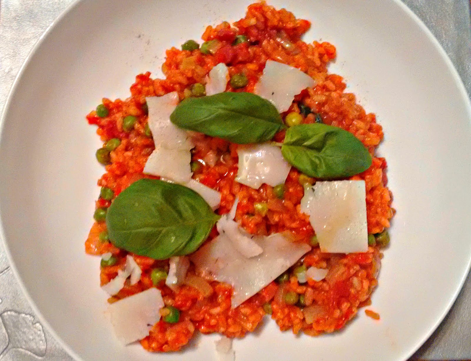 oven cooked tomato and pancetta risotto