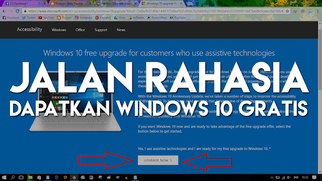 Cara agar Mendapatkann Upgrade Windows 10 Secara GRATIS (original)