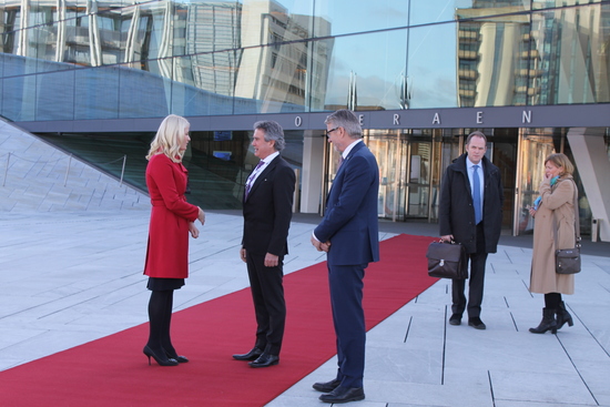 HRH Crown Princess Mette Marit and Mayor Fabian Stang  attends opening of NIMAs the 100th anniversary conference
