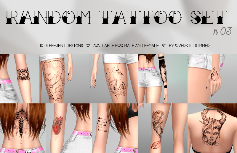 Sims 4 Ccs The Best Tattoos By Overkill Simmer