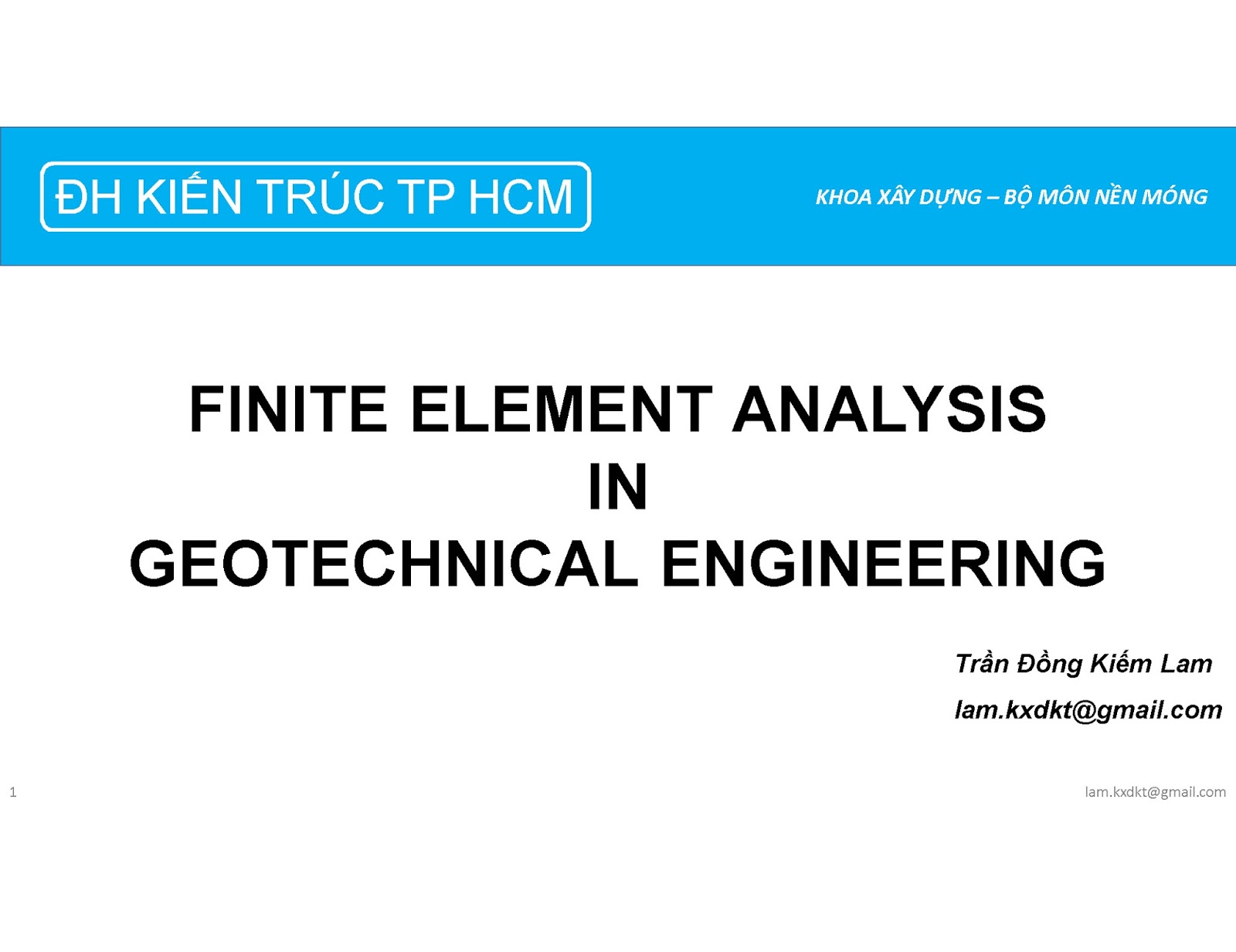 Finite Element Analysis In Geotechnical Engineering_KTL