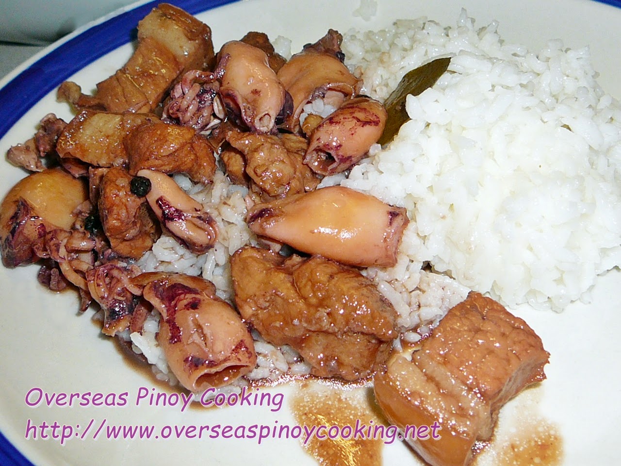 Adobong Pusit at Baboy, Squid and Pork Adobo