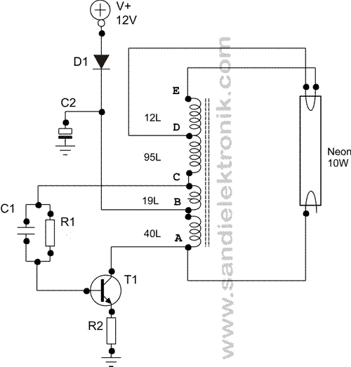 skema neon 12V