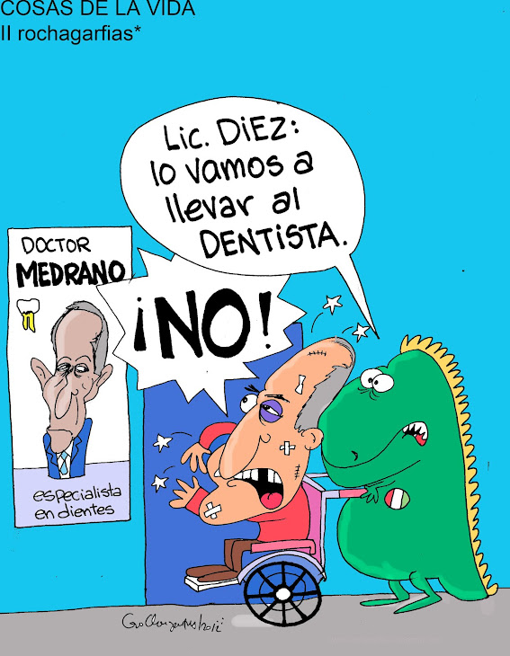 COSAS DE LA VIDA: Juan Manuel Díez, a punto de irse a arreglar su diente con Luís Medrano.