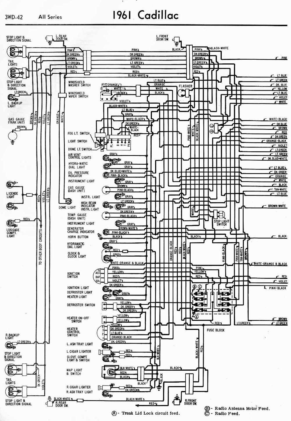 Wiring Diagrams Schematics 1961 Cadillac All Series Part 1