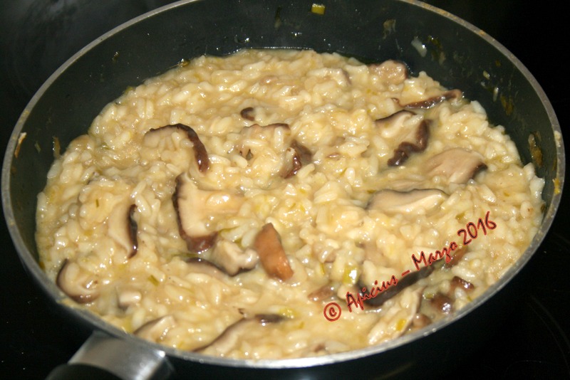 Con setas preparar arroz meloso