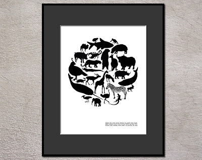 circle of a to z animal silhouettes