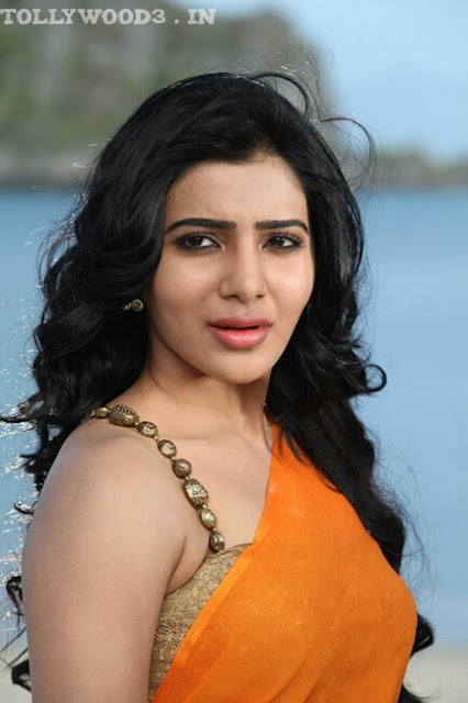 Samantha Ruth Prabhu Hot Orange Saree HD Photos and Stills