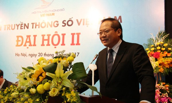 Bộ trưởng Bộ TT&TT Trương Minh Tuấn phát biểu tại Đại hội II Hội Truyền thông số VN.