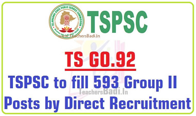 TSPSC to fill 593 Group II Posts 2016 by Direct Recruitment TSPSC,Group II Posts,Direct Recruitment