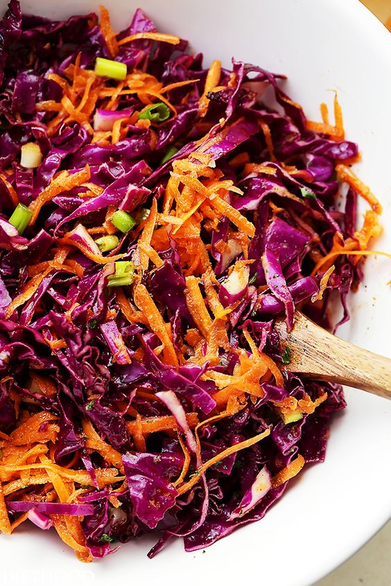 Red Cabbage and Carrot Slaw Recipe vegan recipe meal prep