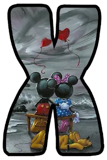 Abecedario de Minnie y Mickey Enamorados. Minnie and Mickey in Love Alphabet.