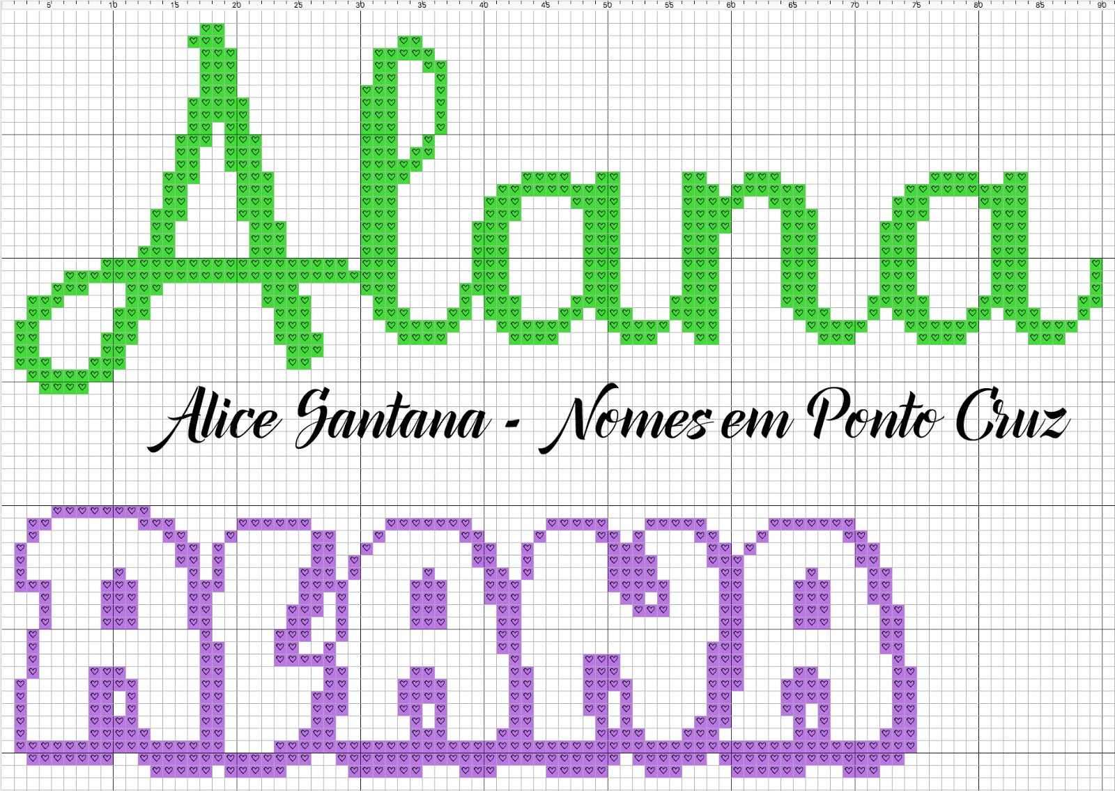 Alana Em Ponto Cruz Gráficos de Nomes em Ponto Cruz: Nome Alana em Ponto Cruz