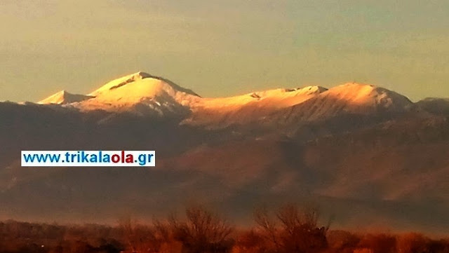 Με -3 βαθμούς Κελσίου ξύπνησαν τα Τρίκαλα… Χιονισμένες οι βουνοκορφές των Αγράφων