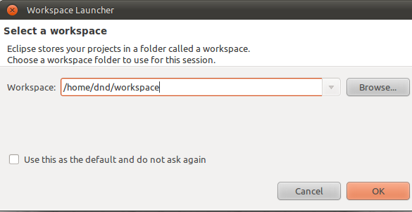 Workspace folder. Workspace folder