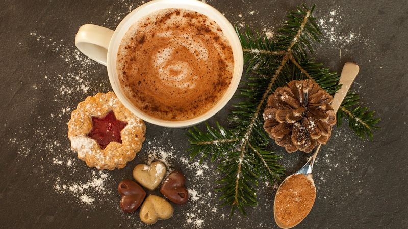 2 Christmas Cookies and Hot Chocolate