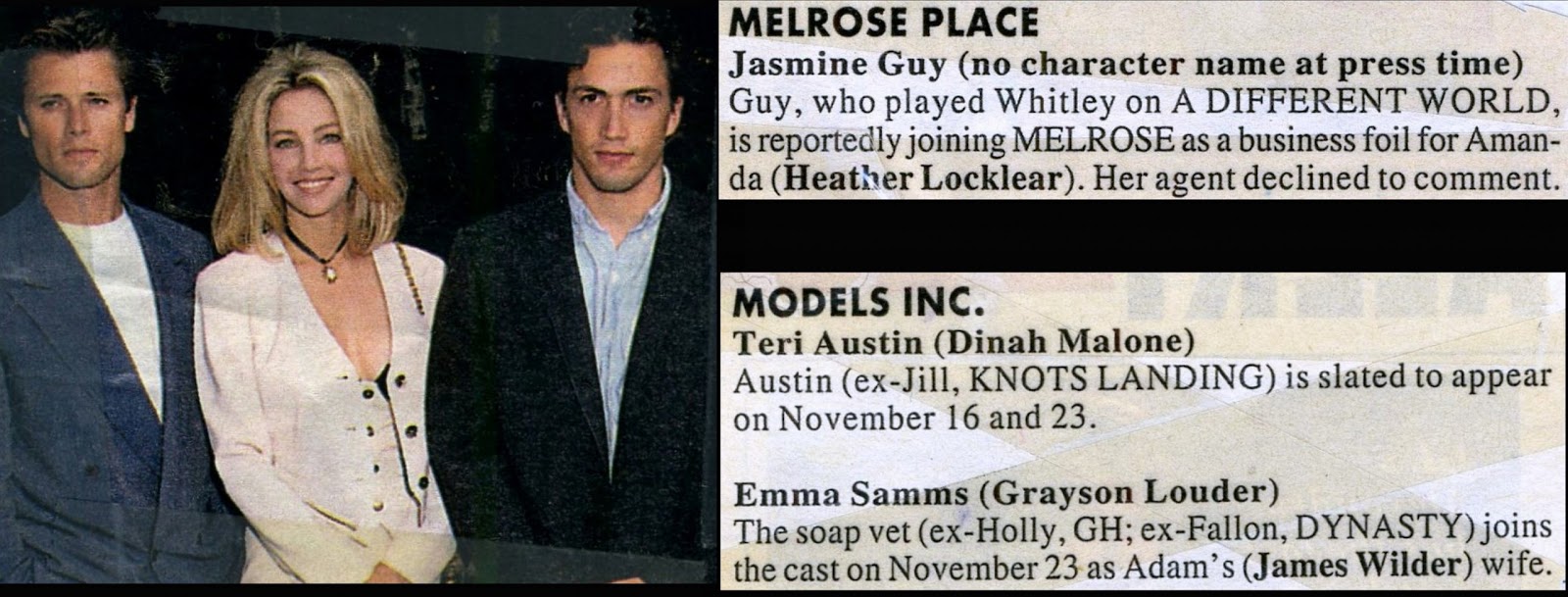 More Comings & Goings Melrose Place & Models Inc