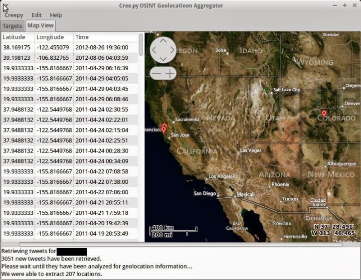 [Creepy] Geolocation information Gathering through Social Networking