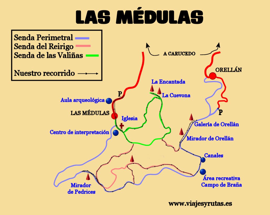 Mapa de Las Médulas