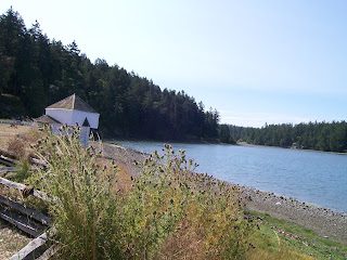 View of English Camp with blockhouse, San Juan Island View of English Camp with blockhouse, San Juan Island