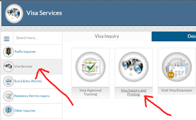 visa inquiry and printing