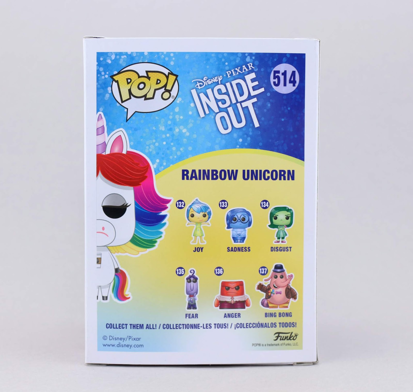 disney parks inside out rainbow unicorn funko pop 