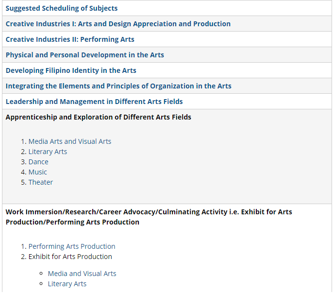 Arts and Design Track K12 General Info & Curriculum Guide