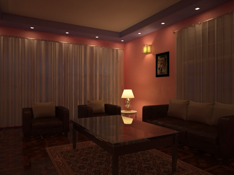 Cg artist Night interior scene (render in vray)