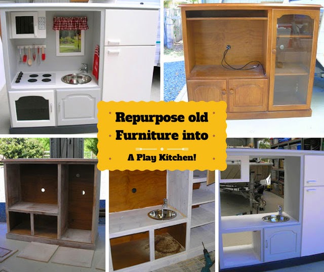 diy play kitchen repurposed from an old furniture creative ideas