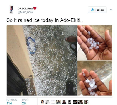 Hailstones fall in Ado-Ekiti (photos)