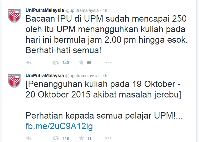 Bacaan IPU di UPM sudah mencapai 250