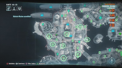 Batman Arkham Knight, Occupy Gotham, Founders’ Island, Tower Locations map