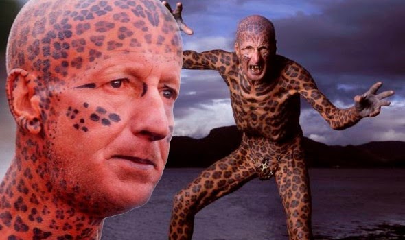 4. Tom Leppard, also known as "The Leopard Man", has 99.9% of his body covered in leopard print tattoos. - wide 8