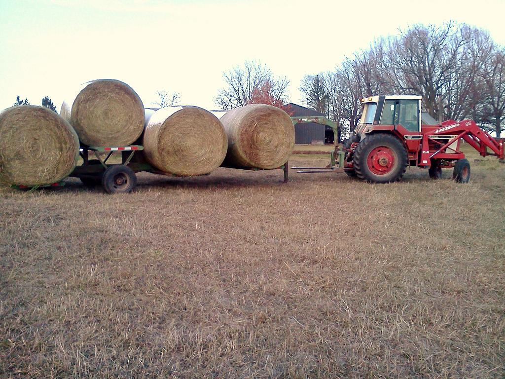 the farmers Hauling hay