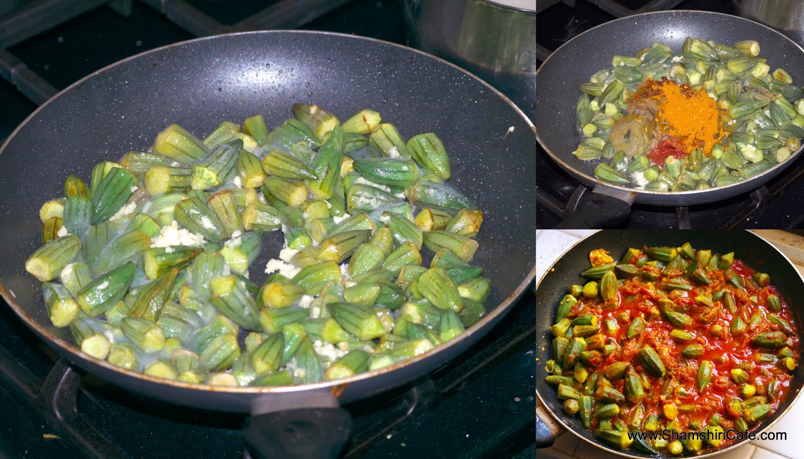 Chicken Haneeth; Yemeni roasted chicken with a side of stewed okra