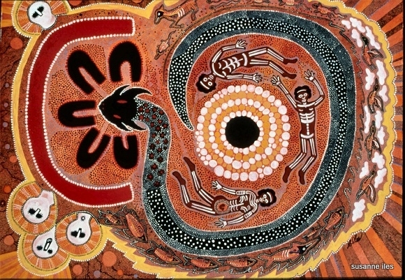 The 'Rainbow Serpent' creating Black Mountain