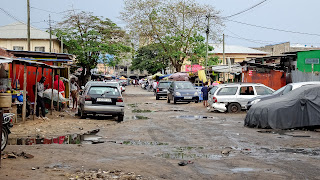 Some streets are filled with dirt and mud