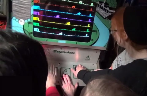 Atari Steeplechase 1975 Atari Steeplechase 1975 being played in 2015 by a group of young Germans.