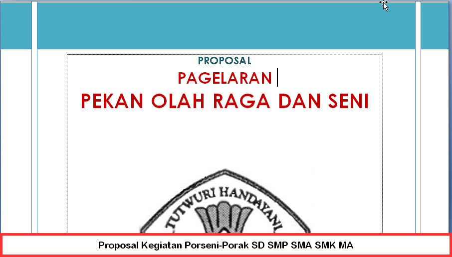 Proposal Kegiatan PorseniPorak SD SMP SMA SMK MA Terbaru