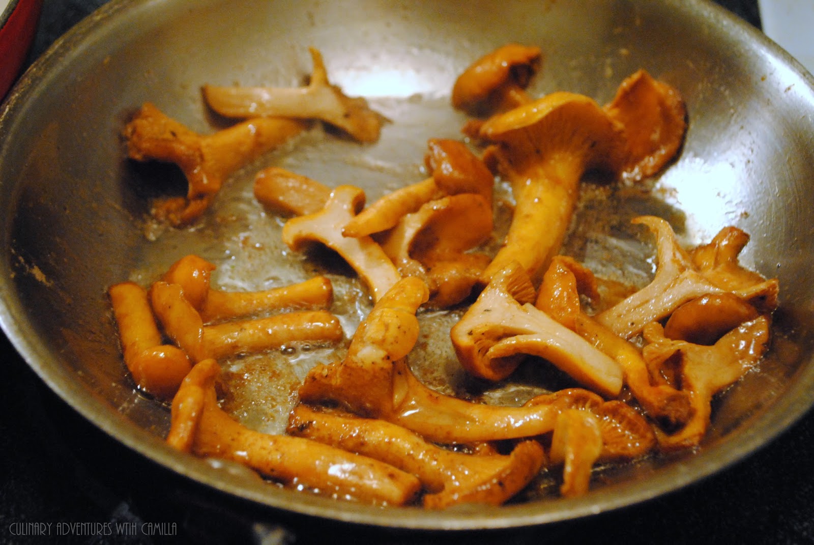 Crisped Chanterelles Over Brown ButterBraised Halibut FoodNFlix