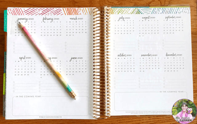Calendar for next year in Erin Condren Life Planner