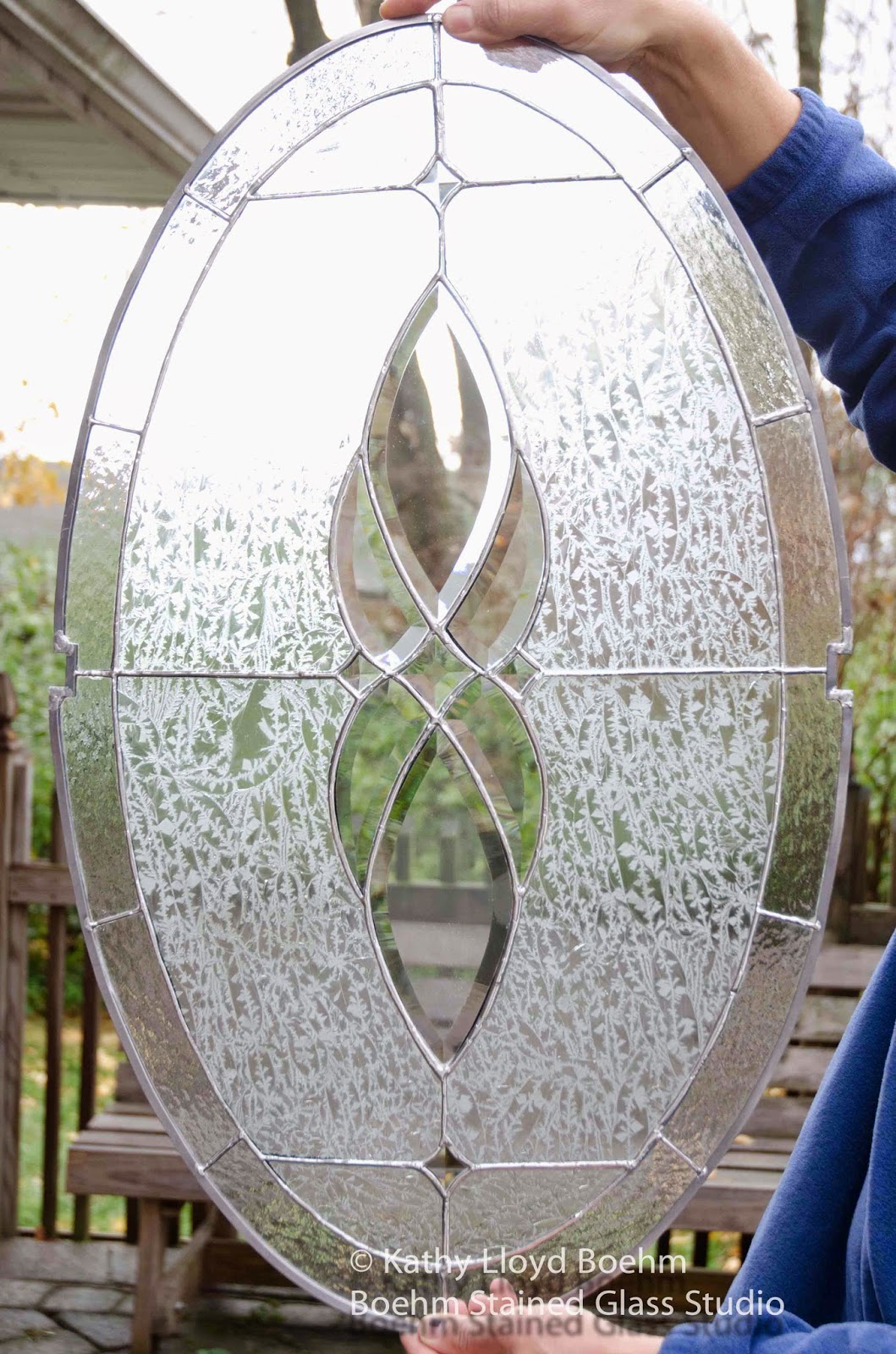 Boehm Stained Glass Blog Oval Stained Glass Window with Bevels