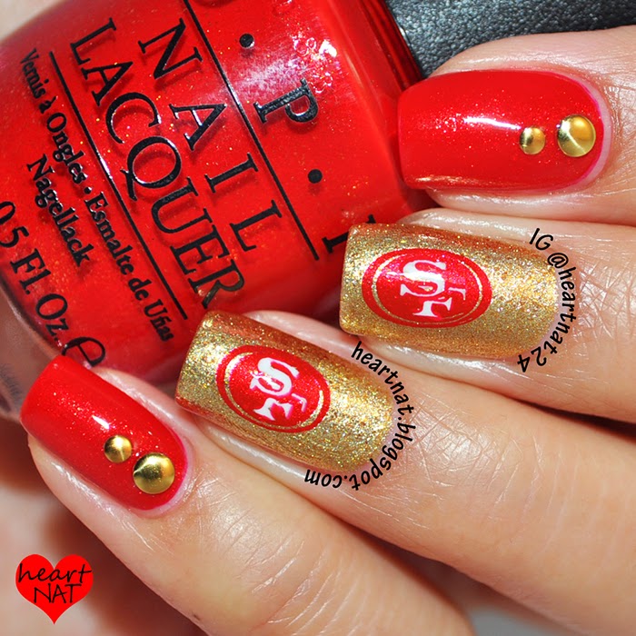 heartnat San Francisco 49ers Nails
