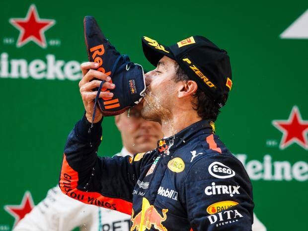 daniel ricciardo champagne shoe