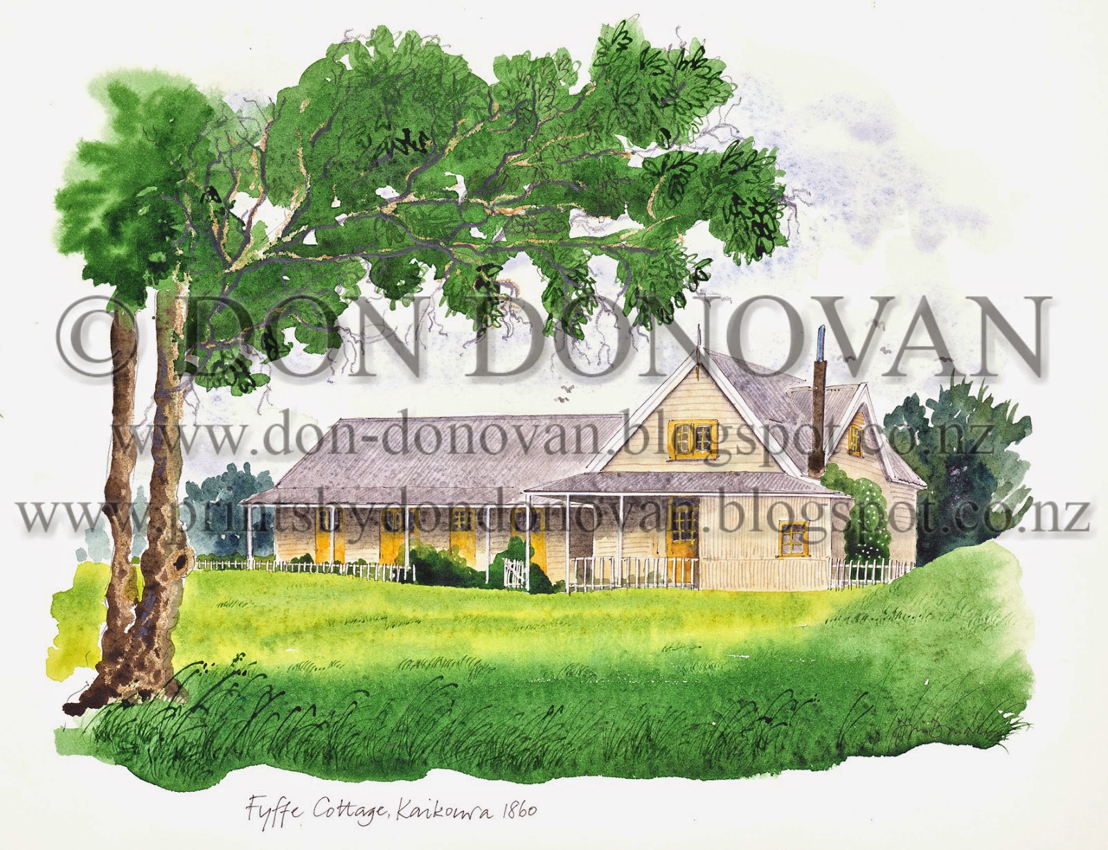 Don Donovan's World Prints For Sale Fyffe House, Kaikoura (1860)