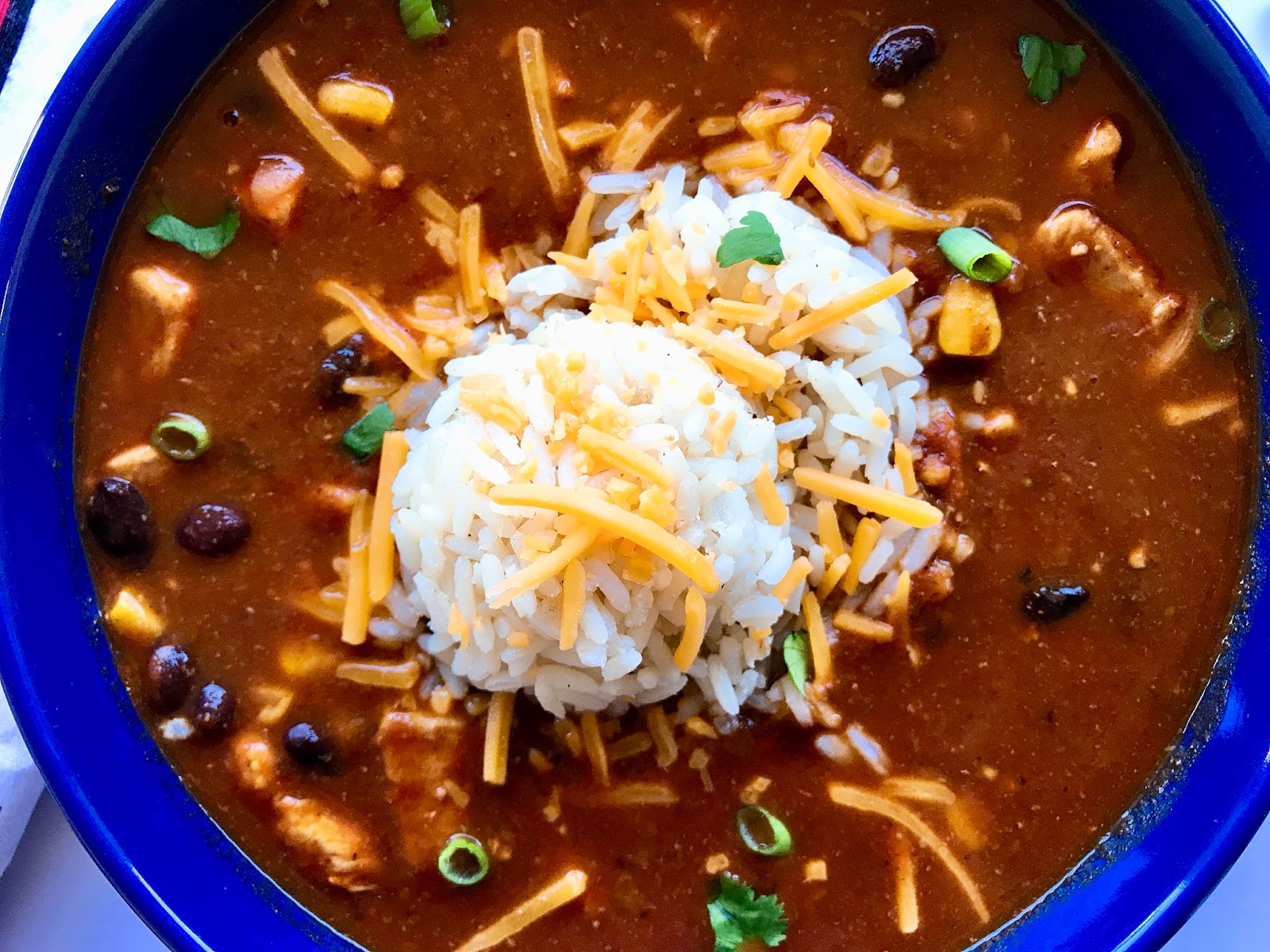 Chicken and Black Bean Chili with Rice